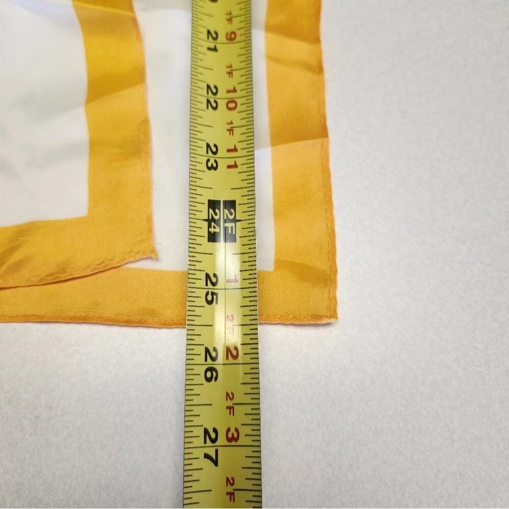 Cream & Yellow Gold Square Silky Scarf, 25
